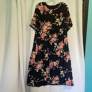2for$20 bundle NWOT Navy floral dress with bell sleeves size XL